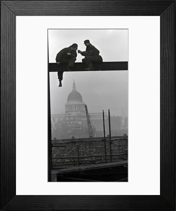 Framed Print : Way up on the high scaffolding of the new Bankside power station