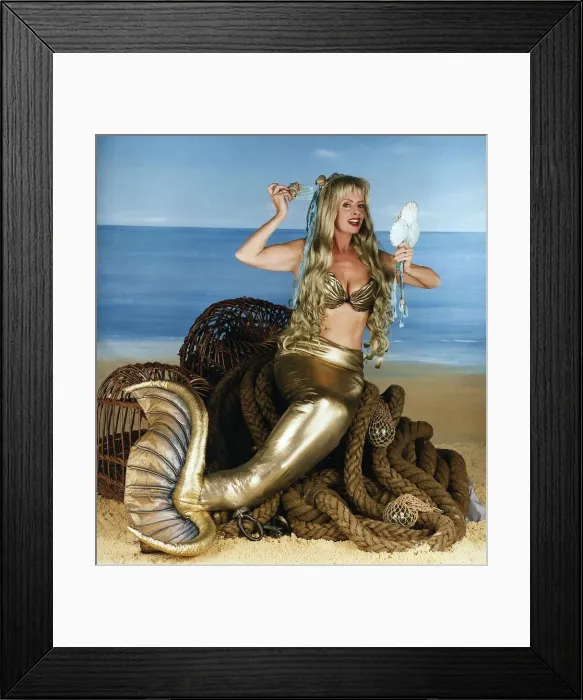 Framed Print : Vicki MIchelle Actress Dressed as a Mermaid Also Stars In The TV Progs