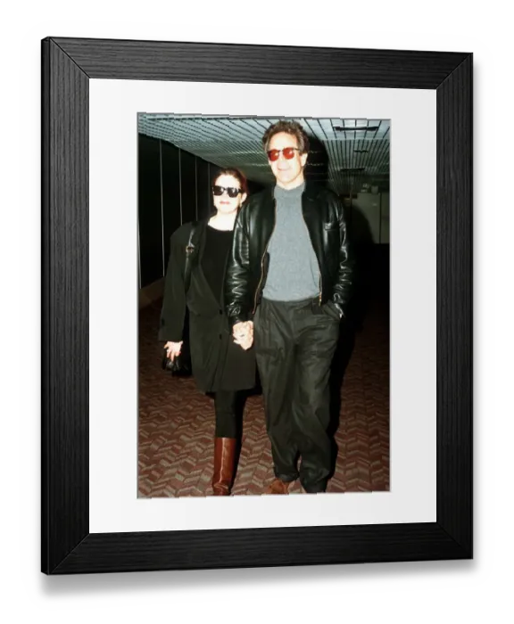 Framed Print : Warren Beatty actor with wife Annette Bening actress arrive at Heathrow airport Framed Print : Warren Beatty actor with wife Annette Bening actress arrive at Heathrow airport