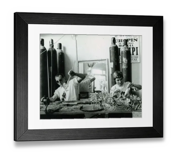 Framed Print : Workers in a Glass blowing shop, Scotland August 1955 Framed Print : Workers in a Glass blowing shop, Scotland August 1955