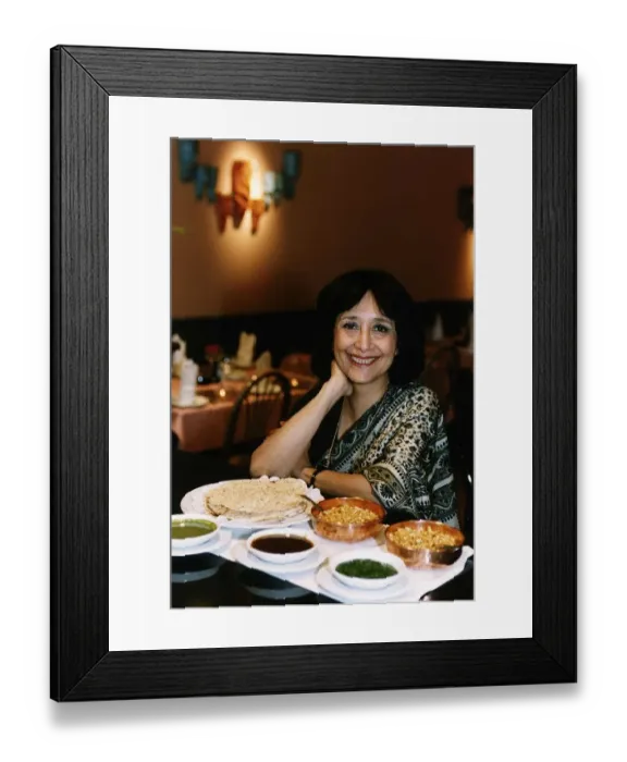 Framed Print : Madhur Jaffrey Actress and TV Chef who has started a restaurant in New York Framed Print : Madhur Jaffrey Actress and TV Chef who has started a restaurant in New York