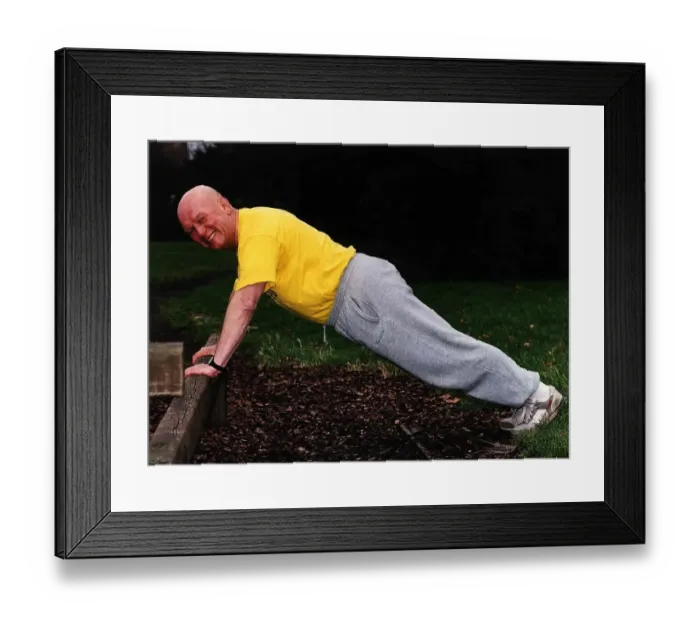 Framed Print : Brian Glover Actor prepares for the part of a gay wrestler in the BBC Detective series