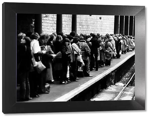 Transport Railways Passenger Passengers wait for a train at Queen Street station in