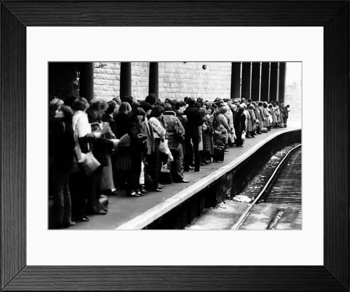 Framed Print : Transport Railways Passenger Passengers wait for a train at Queen Street station in Framed Print : Transport Railways Passenger Passengers wait for a train at Queen Street station in