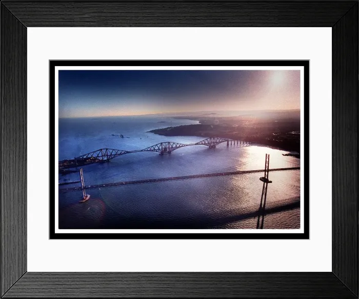 Framed Print : The Firth of Forth crossed by the Rail and Road bridges Framed Print : The Firth of Forth crossed by the Rail and Road bridges