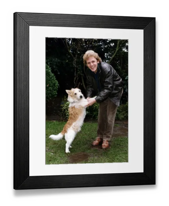 Framed Print : Paul Nicholas Actor with dog slowjoe Framed Print : Paul Nicholas Actor with dog slowjoe