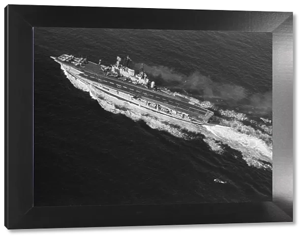 HMS Ark Royal steaming in the English Channel taking on her Phantom aircraft