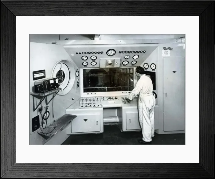 Framed Print : Control Panel for an Avon jet engine on test in the Rolls Royce factory in East Kilbride