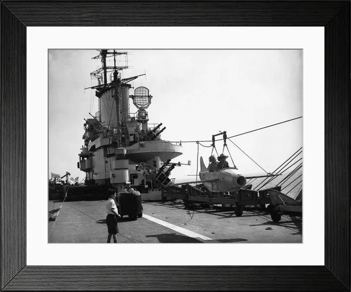Framed Print : Children aboard the aircraft carrier HMS Indomitable during the 1952 Navy Day Framed Print : Children aboard the aircraft carrier HMS Indomitable during the 1952 Navy Day