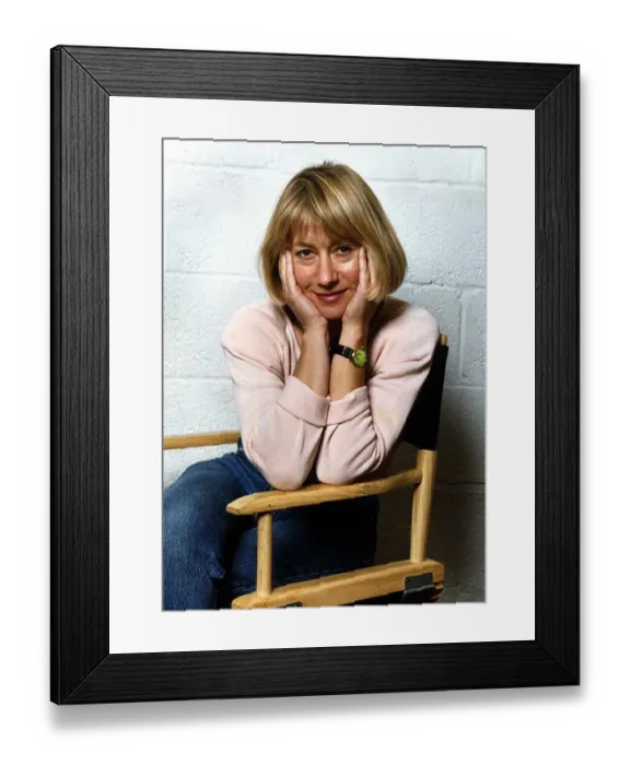 Framed Print : Helen Mirren Actress Star of Prime Suspect Sitting in chair