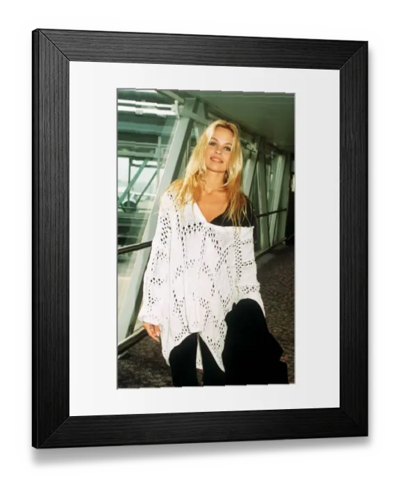 Framed Print : Pamela Anderson American actress at airport Framed Print : Pamela Anderson American actress at airport