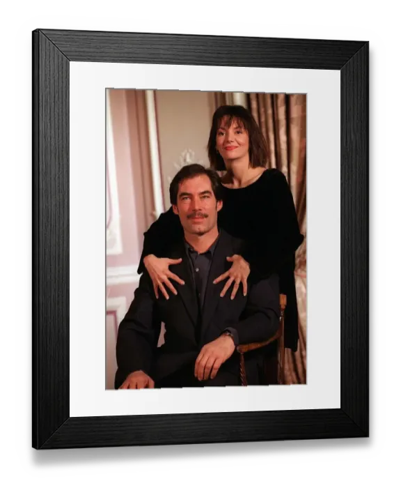 Framed Print : Timothy Dalton actor Joanne Whalley-Kilmer actress who are to star in a mini Framed Print : Timothy Dalton actor Joanne Whalley-Kilmer actress who are to star in a mini