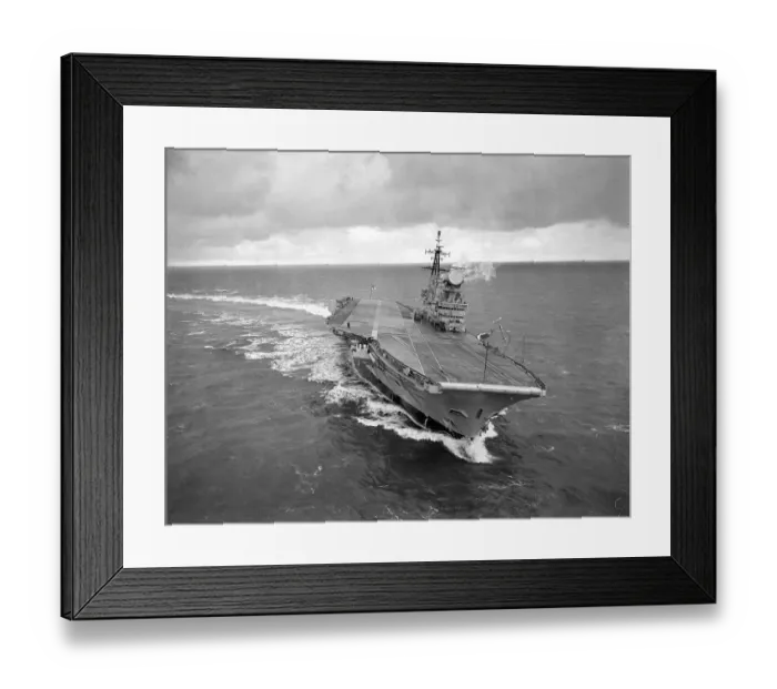 Framed Print : Britains newest Aircraft Carrier HMS Hermes undergoing a speed trial 1959 Framed Print : Britains newest Aircraft Carrier HMS Hermes undergoing a speed trial 1959