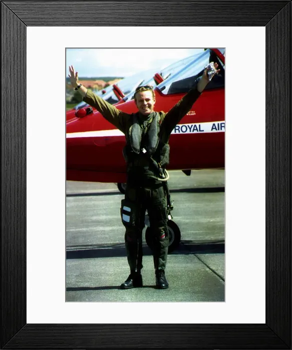 Framed Print : Jason Donovan actor singer after flight with Red Arrows