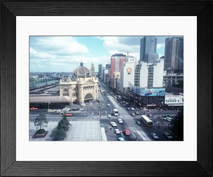 Framed Print : View of Flinders Street Railway Station in Central Melbourne Australia Framed Print : View of Flinders Street Railway Station in Central Melbourne Australia