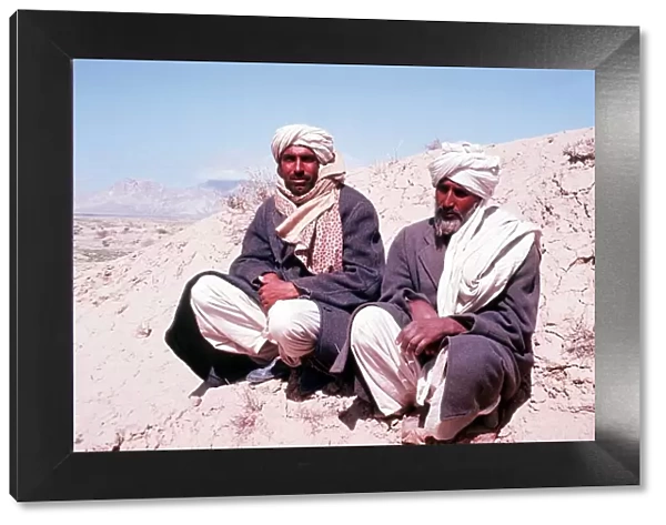 Typical Afghan Tribesmen between the cities of Kabul and Khandahar in Afghanistan