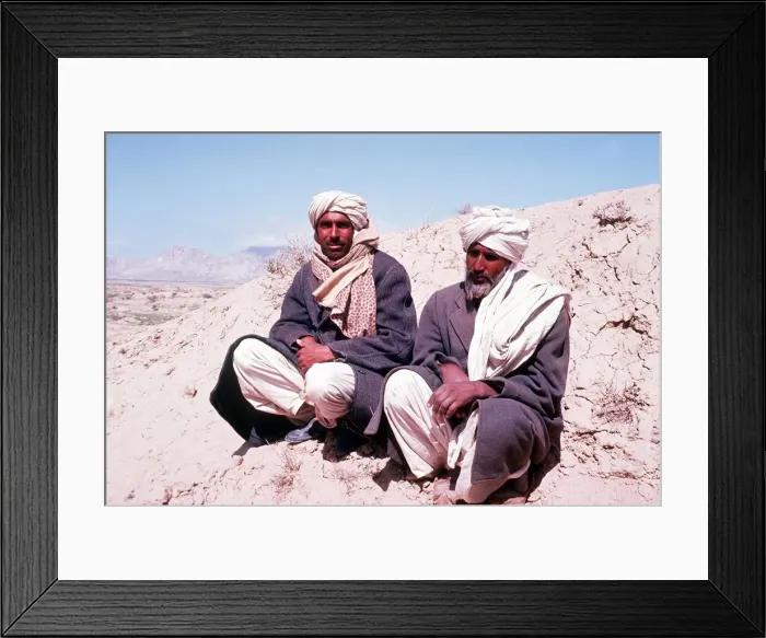 Framed Print : Typical Afghan Tribesmen between the cities of Kabul and Khandahar in Afghanistan