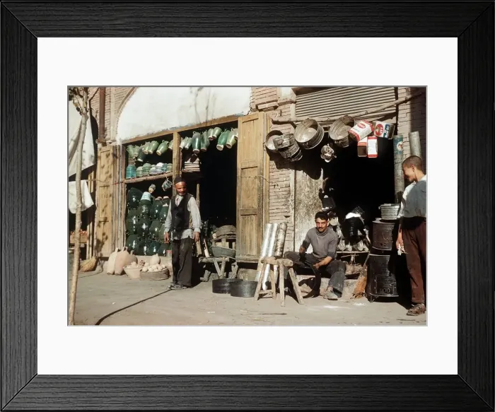 Framed Print : Tinsmith at work in Khoy village near Turkey Iran frontier North West Iran Framed Print : Tinsmith at work in Khoy village near Turkey Iran frontier North West Iran