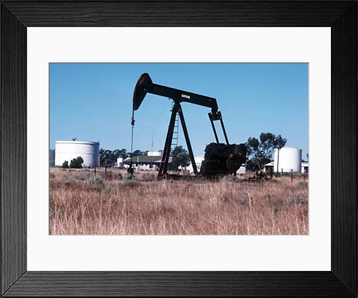 Framed Print : Oil Pump in Moonie oil fields Moonie known as a nodding donkey