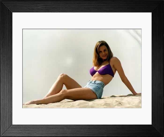 Framed Print : Shawn Lusander Actress laying down on the golden sand Framed Print : Shawn Lusander Actress laying down on the golden sand