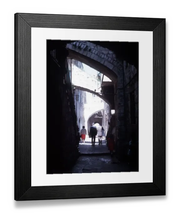 Framed Print : Stations 5 6 and 7 of the cross along via Dolorosa Jerusalem in Israel Framed Print : Stations 5 6 and 7 of the cross along via Dolorosa Jerusalem in Israel