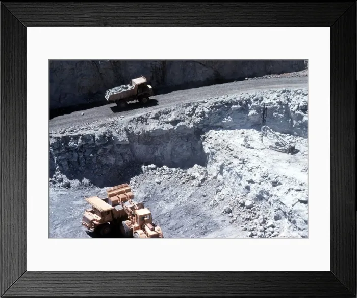 Framed Print : Open Cast Mine where a truck is being loaded with tin ore in Ardlethan New South Wales Framed Print : Open Cast Mine where a truck is being loaded with tin ore in Ardlethan New South Wales