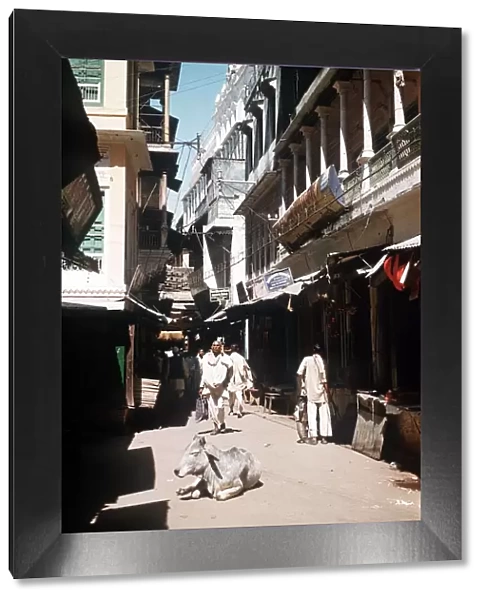 A Typical Narrow Street in Varanasi Benares North India