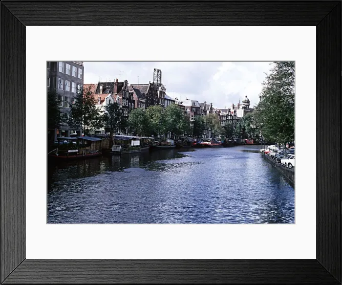 Framed Print : Amsterdam, Holland rear of floating flower market