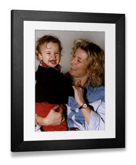 Framed Print : Gillian Taylforth Actress holding her daughter