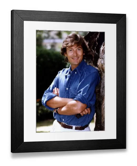 Framed Print : Nigel Havers actor leans against tree Framed Print : Nigel Havers actor leans against tree