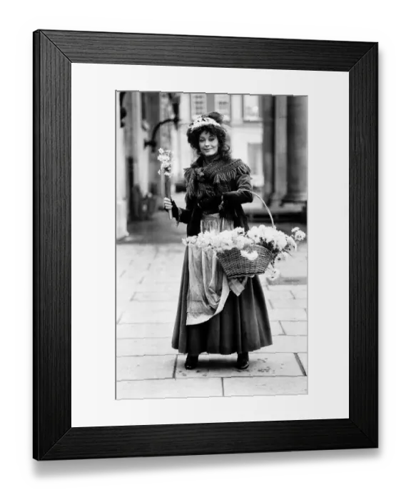 Framed Print : Lesley Anne Down Actress starring as Eliza in the film My Fair Lady dressed as flower