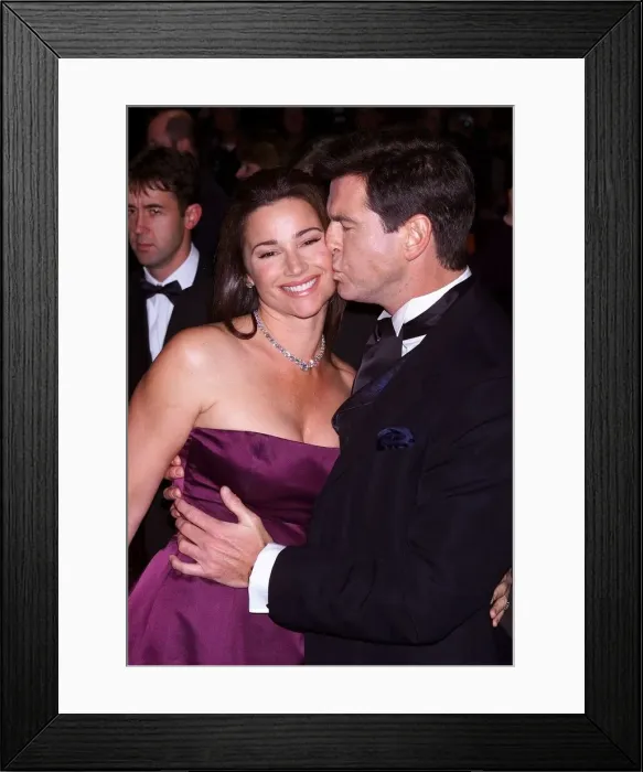 Framed Print : Pierce Brosnan arrives for the European Charity premier of The World Is Not Enough