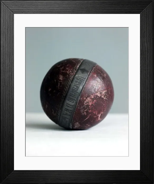 Framed Print : Cricket ball from 1903 Test Match Valued at £1, 500 Framed Print : Cricket ball from 1903 Test Match Valued at £1, 500
