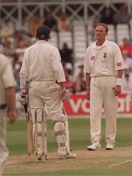 Allan Donald confronts Mike Atherton July 1998 in their 4th Test clash at Trent