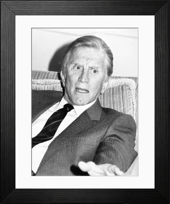 Framed Print : Kirk Douglas actor - April 1987 Dbase