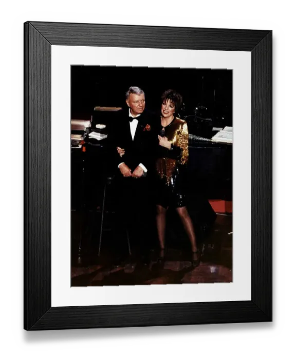 Framed Print : Frank Sinatra singer and actor with Liza Minneli April 1989 Framed Print : Frank Sinatra singer and actor with Liza Minneli April 1989