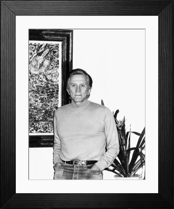 Framed Print : Kirk Douglas actor at home - November 1983 DBase