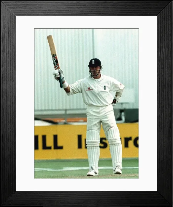 Framed Print : Alec Stewart England cricket team captain July 1998 Salutes the crowd as he reaches