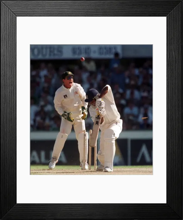Framed Print : Alex Tudor England is bowled by Stuart MacGill Australia during fifth Ashes test Framed Print : Alex Tudor England is bowled by Stuart MacGill Australia during fifth Ashes test