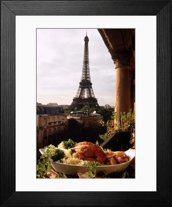 Framed Print : France Paris Eiffel Tower and roast chicken August 1994 Framed Print : France Paris Eiffel Tower and roast chicken August 1994