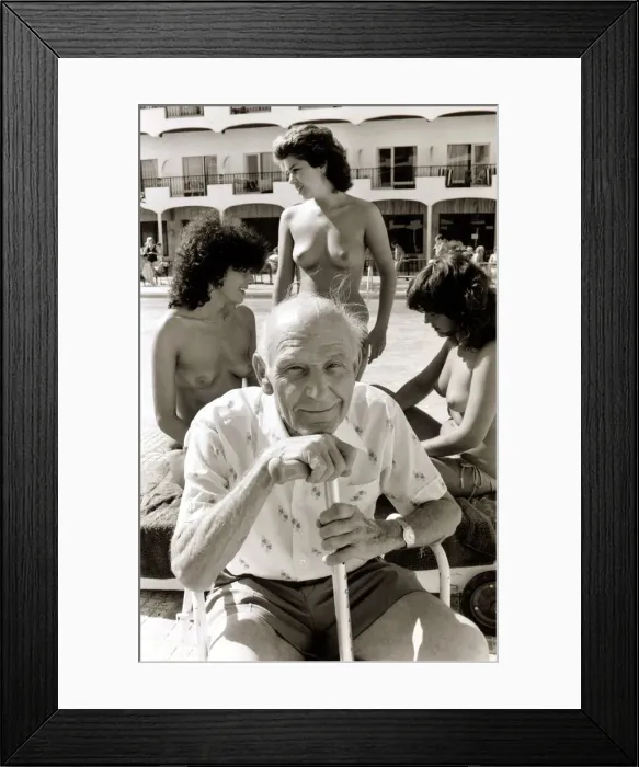 Framed Print : Old People - Holiday in Spain circa 1985