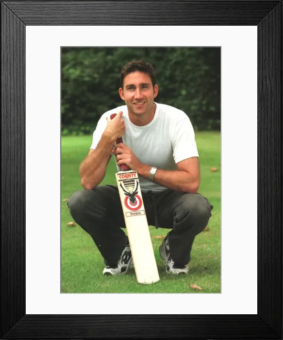 Framed Print : Edward Giddins Warwickshire cricketer August 1999 who has received his England call