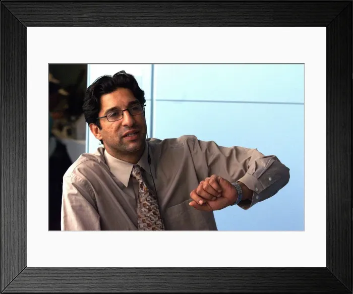 Framed Print : Wasim Akram July 1999 Lords Test Match England v New Zealand Day four