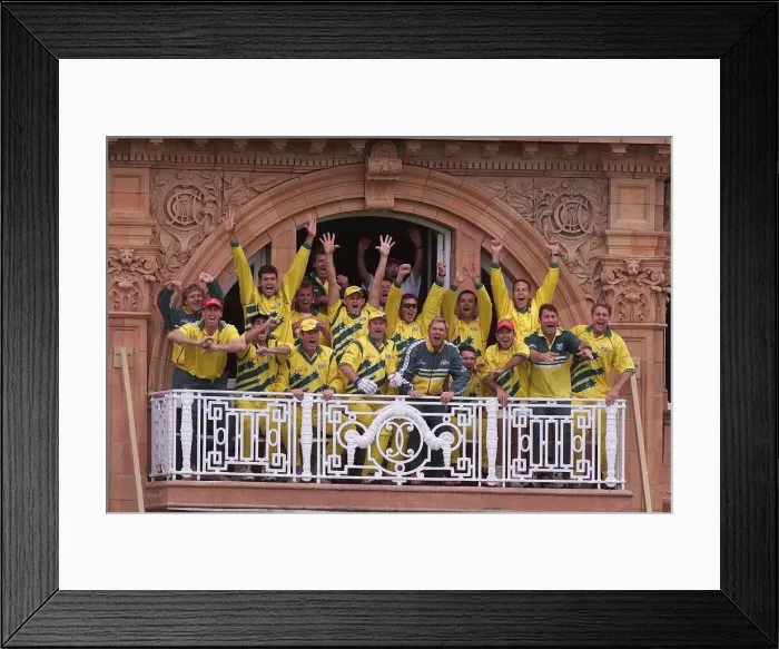 Framed Print : Cricket World Cup 1999 Australia v Pakistan Winning Team Captain Steve Waugh celebrates Framed Print : Cricket World Cup 1999 Australia v Pakistan Winning Team Captain Steve Waugh celebrates