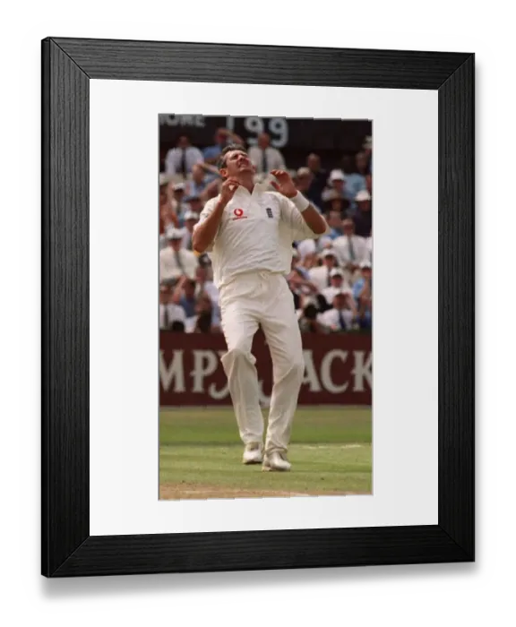 Framed Print : England v New Zealand Cricket Third Test August 1999 Andy Caddick nearly takes a New Framed Print : England v New Zealand Cricket Third Test August 1999 Andy Caddick nearly takes a New