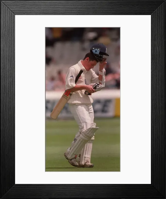 Framed Print : Chris Read Cricket Player Of England July 1999 Gets Out By The Bowling Of