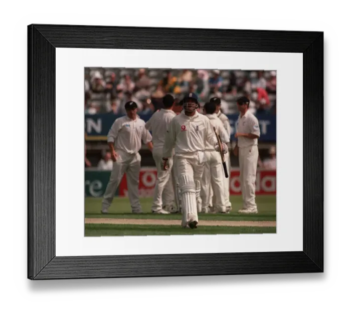 Framed Print : Simon Doull Cricket Player Of New Zealand July 1999 Runs Out Mark Butcher Of Framed Print : Simon Doull Cricket Player Of New Zealand July 1999 Runs Out Mark Butcher Of