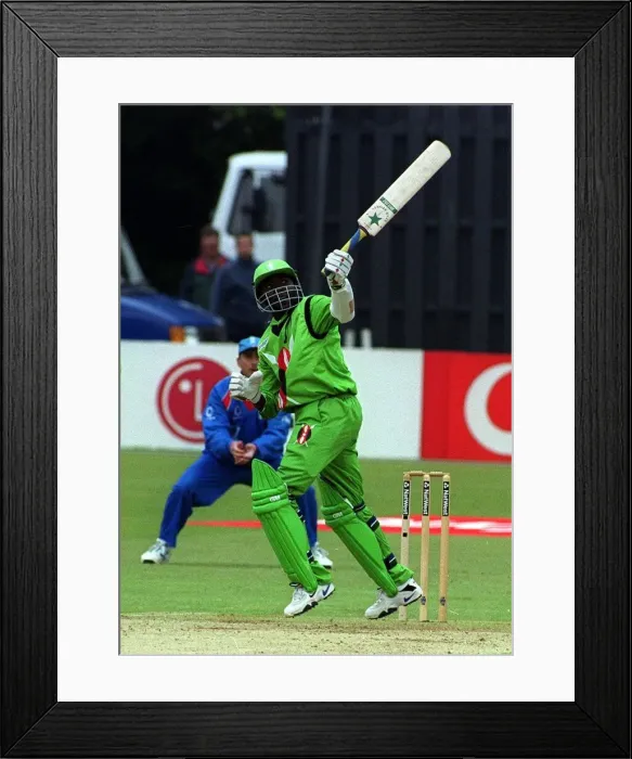 Framed Print : Steve Tikolo Kenya May 1999 plays a flamboyant shot on his way to top score of 71 Framed Print : Steve Tikolo Kenya May 1999 plays a flamboyant shot on his way to top score of 71