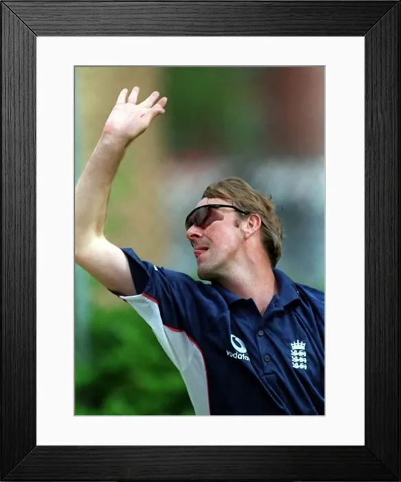 Framed Print : Phil Tufnell of England prepares for the 1st Test against New Zealand during nets