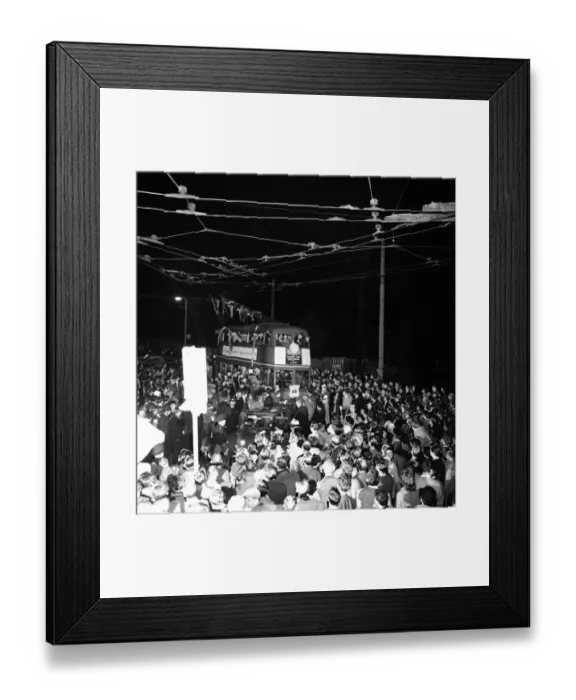 Framed Print : Last Journey in the trolleybus May 1962 Crowds turned up in huge numbers to take Framed Print : Last Journey in the trolleybus May 1962 Crowds turned up in huge numbers to take